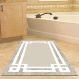 Dekoreko Kaymaz Taban Djt Banyo Halısı Yıldız Deri Modern 657M Gri