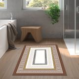 Dekoreko Kaymaz Taban Djt Banyo Halısı Yıldız Deri Modern 675M Gold