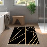Dekoreko Kaymaz Taban Djt Banyo Halısı Yıldız Deri Modern 686M Gold