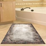 Dekoreko Kaymaz Taban Djt Banyo Halısı Yıldız Deri Modern F5049 Gri