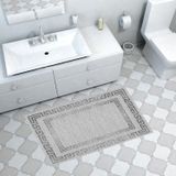 Dekoreko Kaymaz Taban Djt Banyo Halısı Yıldız Deri Modern Kt418 Gri