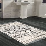 Dekoreko Kaymaz Taban Djt Banyo Halısı Yıldız Deri Saçaklı İskandinav M5141 Gri
