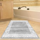 Dekoreko Kaymaz Taban Djt Banyo Halısı Yıldız Deri Saçaklı Modern 1460 Gri