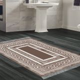 Dekoreko Kaymaz Taban Djt Banyo Halısı Yıldız Deri Saçaklı Modern 651M Gri