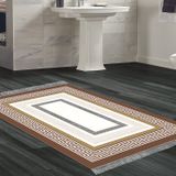 Dekoreko Kaymaz Taban Djt Banyo Halısı Yıldız Deri Saçaklı Modern 675M Gold