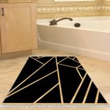 Dekoreko Kaymaz Taban Djt Banyo Halısı Yıldız Deri Saçaklı Modern 686M Gold