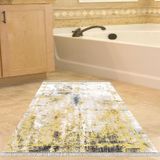 Dekoreko Kaymaz Taban Djt Banyo Halısı Yıldız Deri Saçaklı Modern M12271 Gri