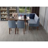 Dekorew Ceviz Mutfak Köşe Masa Sandalye Takımı (Ekbank) - Açık Ceviz - 180cm x 140cm