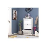 Dekorex AYK-103R 3 Kapaklı Beyaz Ayakkabılık