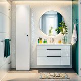Dekorex BNY101 Beyaz Tek Kapaklı Banyo Dolabı