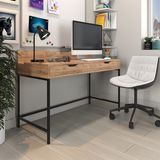 Dekorex CLM106-CEVIZ Metal Ayaklı Çalışma Masası - Y: 75 cm D: 58 cm G: 131 cm