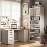 Dekorex Clm112-Meşe Dolaplı Ve 5 Çekmeceli Çalışma Masası - 140 cm