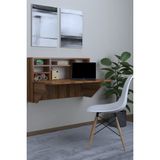 Dekorfim DF01104BR Duvara Monte Pratik Raflı Katlanır Kırma Masa Mutfak ve Yemek Masası - Ceviz