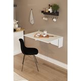 Dekorfim DF01105B Kırma Pratik Duvara Monte Katlanır Masa Mutfak ve Yemek Masası - Beyaz - 60 x 90 cm
