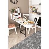Dekorfim DF01106B Duvara Monte Pratik Katlanır Kırma Masa Beyaz Mutfak ve Yemek Masası