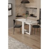 Dekorfim DF01109B Pratik Portatif Katlanır Masa Salon Mutfak ve Yemek Masası Açılır Kapanır Atlantik Çam - Beyaz