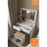 DEKORFİM DF02103B Hollywood Işıklı Aynalı Çekmeceli Makyaj Masası