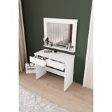Dekorfim DF02110B Aynalı Beyaz Makyaj Masası Çekmeceli Yatak Odası Düzenleyici Takı Makyaj Organizer
