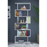 DEKORFİM DF07101B 6 Raflı Tek Modül Zigzag Kitaplık Çalışma Odası Ofis Kitaplık