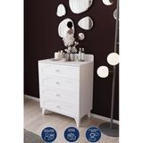 Dekorfim Df11101m2 - 4 Çekmeceli Şifonyer – Geniş Depolama Alanlı, Modern Beyaz Çekmeceli Dolap, Yatak Odası