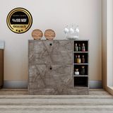 Dekorfim DF14101GD MDF Kahve Köşesi Kiler Dolabı Çok Amaçlı Dolap Mutfak Dolabı - Gri
