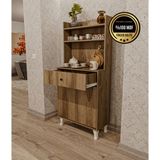 Dekorfim DF14102BR MDF Kahve Köşesi Çok Amaçlı Dolap Mutfak Dolabı - Ahşap
