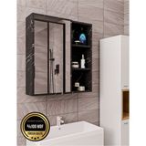 DEKORFİM DF16102BD Tek Kapaklı Aynalı Banyo Dolabı Çok Amaçlı Banyo Dolabı - Siyah