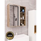 DEKORFİM DF16102BR Tek Kapaklı Aynalı Banyo Dolabı Çok Amaçlı Banyo Dolabı - Kahverengi