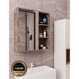 DEKORFİM DF16102GD Tek Kapaklı Aynalı Banyo Dolabı Çok Amaçlı Banyo Dolabı - Gri