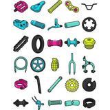 Dekorif 30 Adet Bmx Bisiklet Parçaları Sticker Seti - Kaykay, Kask, Laptop
