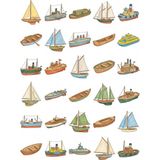 Dekorif 30 Adet Nostaljik Oyuncak Tekne Sticker Seti - Laptop, Defter, Matara
