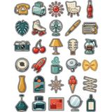Dekorif 30 Adet Nostaljik Vintage Eşya Sticker Seti - Laptop Defter Telefon Için