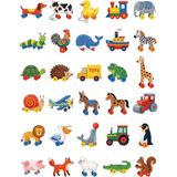 Dekorif 30 Adet Retro Ahşap Oyuncak Sticker Seti - Laptop, Defter, Ajanda