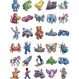 Dekorif 30 Adet Retro Kurmalı Teneke Oyuncak Sticker Seti - Laptop Defter Ajanda
