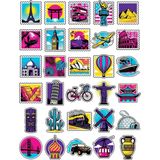 Dekorif 30 Adet Retro Pop Art Seyahat Şehirleri Sticker Seti - Laptop Valiz Defter Kılıf