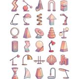 Dekorif 30 Adet Retro Postmodern Masa Lambası Sticker Seti - Laptop, Defter, Telefon