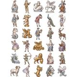 Dekorif 30 Adet Vintage Porselen Biblo Sticker Seti - Ajanda, Defter, Laptop
