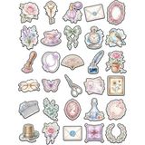 Dekorif 30 Adet Vintage Romantik Suluboya Sticker Seti - Ajanda Defter Scrapbook