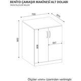 Dekorister Benito Çamaşır Makinesi Alt Dolabı