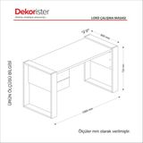 Dekorister Lord Beyaz Çalışma Masası - Çekmeceli Bilgisayar ve Ofis Masası - Y: 73 cm D: 60 cm G: 159 cm