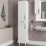 Dekorister Selin Beyaz 2 Kapak 1 Çekmeceli Banyo Boy Dolabı