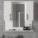 Dekorister Tiger Aynalı Banyo Etajer Beyaz Çok Renkli