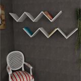 Dekorister Zig Zag Beyaz Duvar Rafı