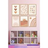 Dekorize Mdf Tablo Seti 6 Parça 3 mm - Çocuk Odası Duvar Dekoru 6010 13 x 17 - Renkli