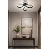 Dekorluna Amon Siyah Modern Plafonyer Tavana Sıfır Salon Mutfak Yatak Odası Led Avize