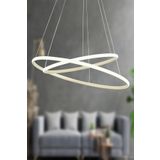 Dekorluna Bernardo Beyaz 45x35 Büyük Çember Modern Sarkıt Beyaz Işık Led Avize