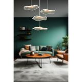 Dekorluna Helen 4'lü Kumandalı 3 Renk Işık Özellikli Dimmerli Modern Sarkıt Led Avize Salon Mutfak Avize