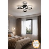 Dekorluna Mono Siyah Modern Plafonyer Tavana Sıfır 3 Renk Işık Salon Mutfak Yatak Odası Led Avize