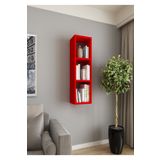 Dekormer Design Duvar Rafı Tek Kitaplık 90 Cm Mobilya Kırmızı