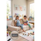 Dekoro Fuppi Krem Katlanabilir Modüler Yer Kanepesi Minimalist Dar Alan Salon Koltuğu Pratik Sünger Misafir Yatağı Yıkanabilir Kılıflı İskeletsiz Rahat Oturma Grubu